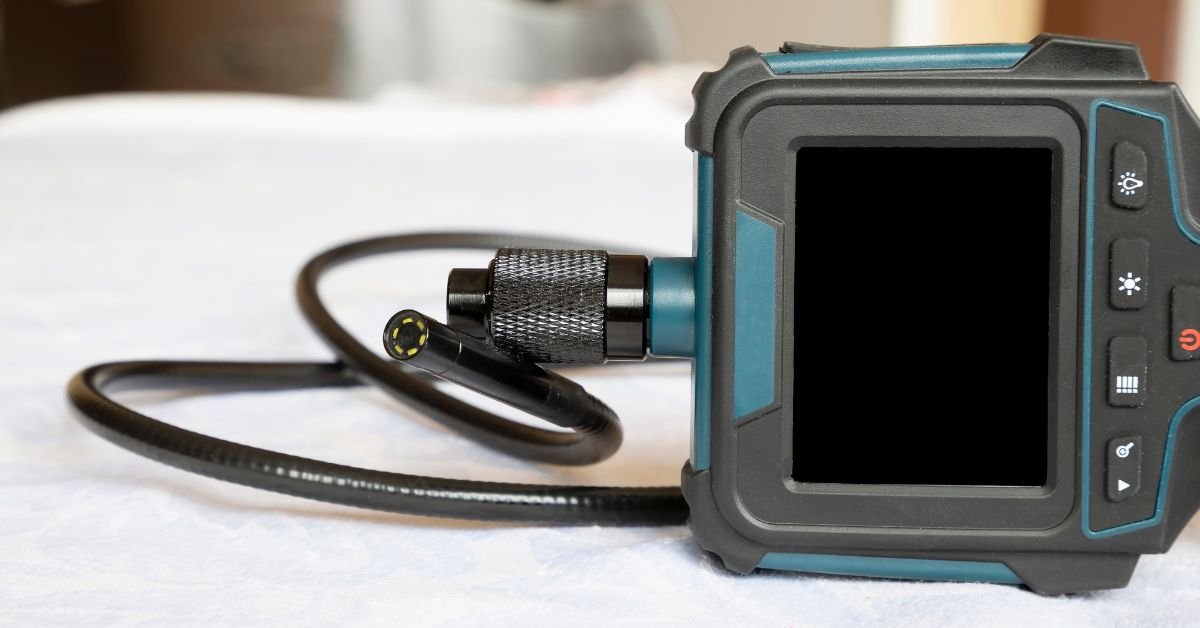 Endoscope camera on the table. Flexible inspection camera. Banner view (Unpacking the Benefits of High-Tech Equipment Rental for Your Next Venture)
