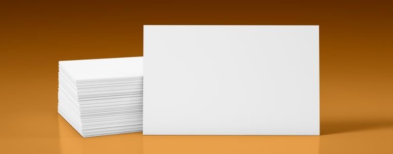 Stack of business cards with front card for your design, orange background for Design a professional business card