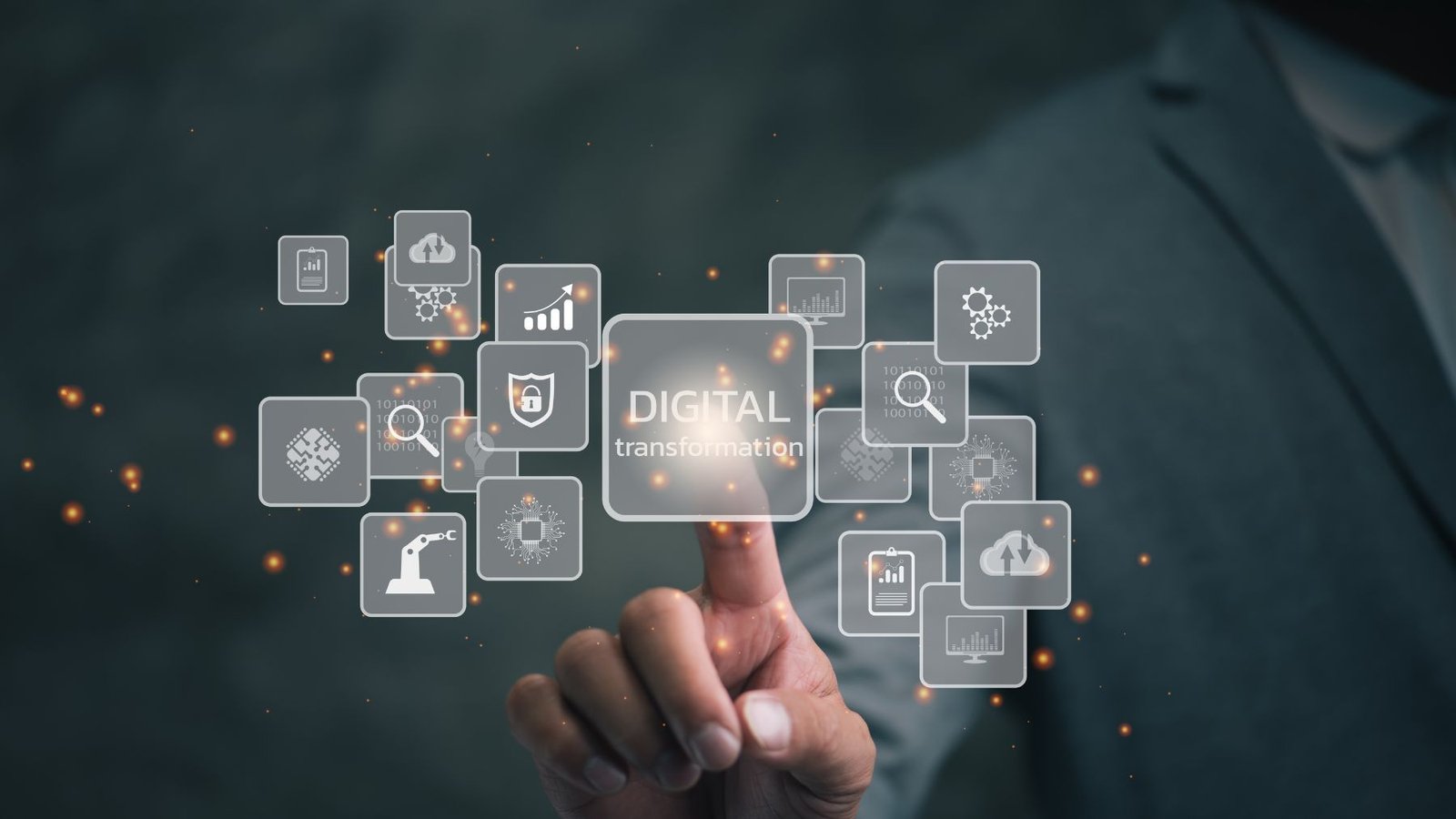 Digital transformation technology strategy, digitization and digitalization of business processes and data, optimize and automate operations, customer service management, internet and cloud computing