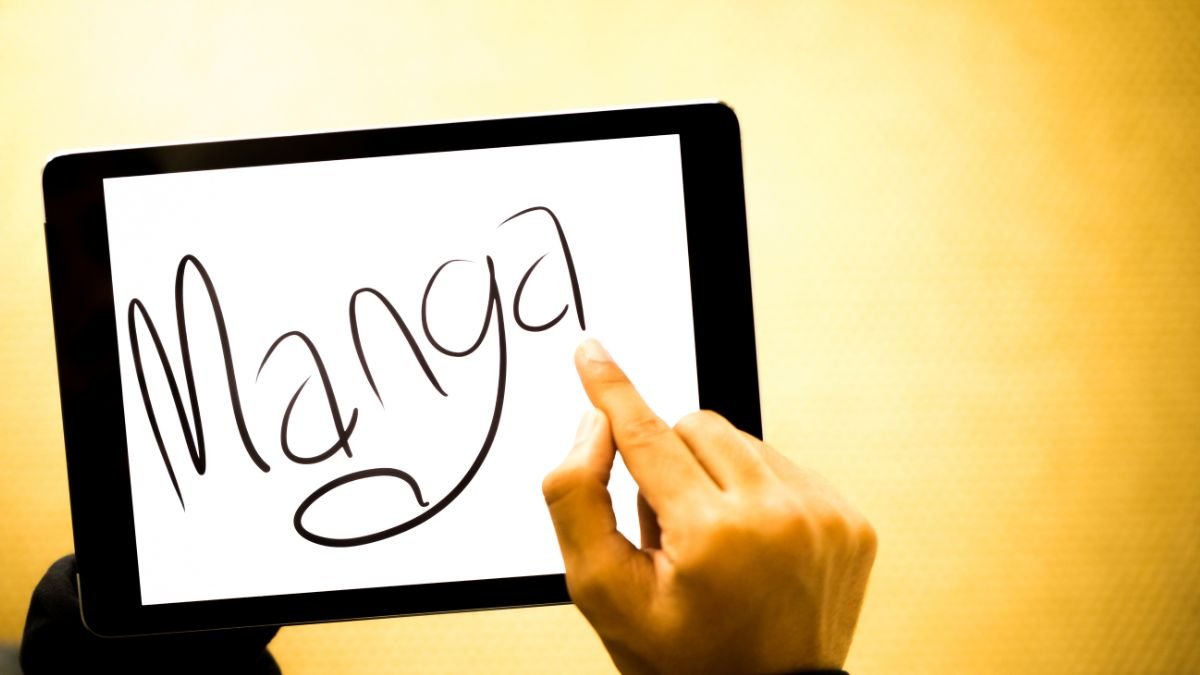 Word "Manga" on a Digital Tablet