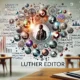 Illustration representing Luther Editor social media maven Keezy.co with digital icons data analytics visuals and community engagement symbols.