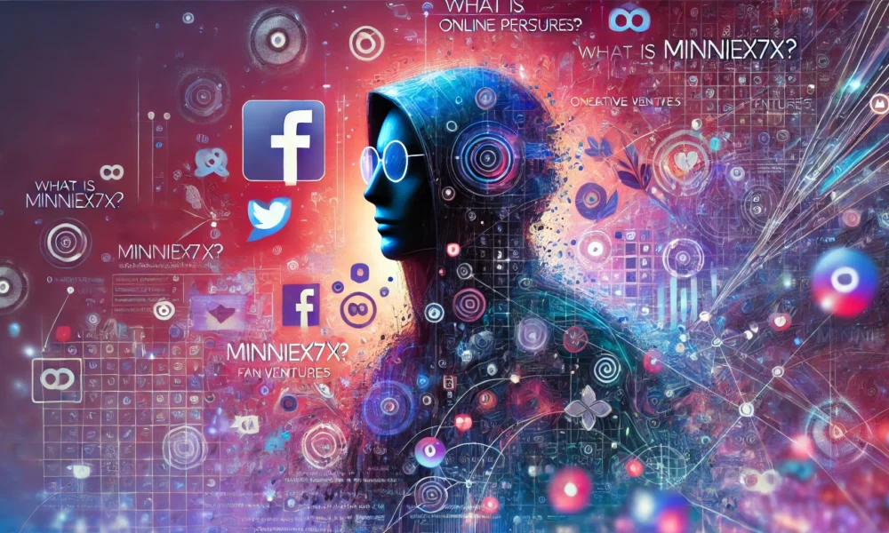 Feature image for the article titled 'What is MinnieX7X? Online Persona, Creative Ventures, and Fan Speculations' showcasing a mysterious digital figure against a backdrop of social media, gaming, and art symbols.