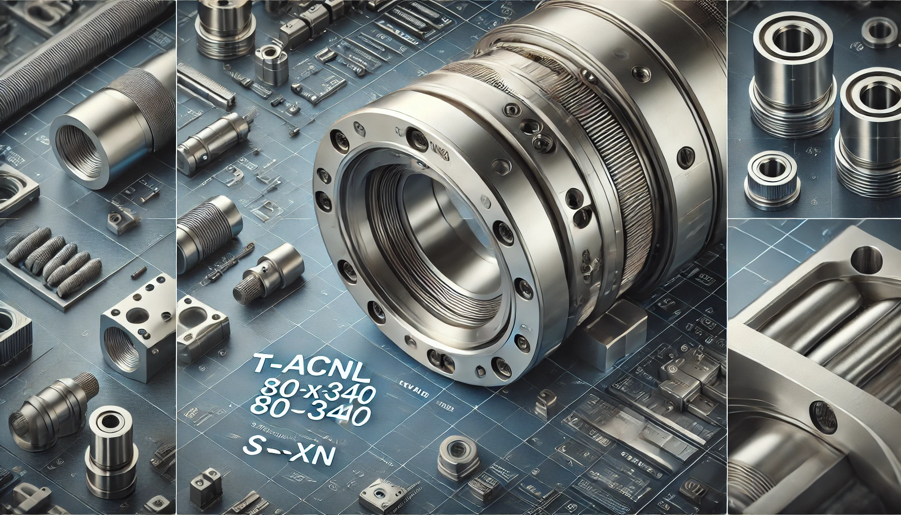 Industrial component T-ACNL-X2-80X340-FA-S-XN showcasing high durability and fast-acting performance for use in automotive, manufacturing, aerospace, and energy sectors.